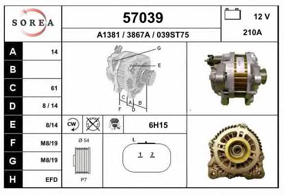 EAI 57039 Alternator 57039: Buy near me in Poland at 2407.PL - Good price!