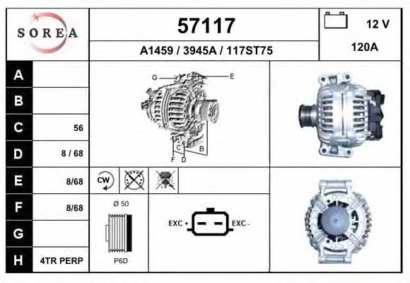 EAI 57117 Alternator 57117: Buy near me in Poland at 2407.PL - Good price!