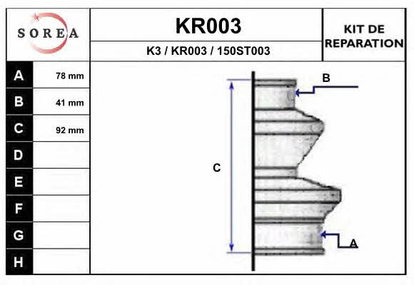 EAI KR003 Bellow, driveshaft KR003: Buy near me in Poland at 2407.PL - Good price!