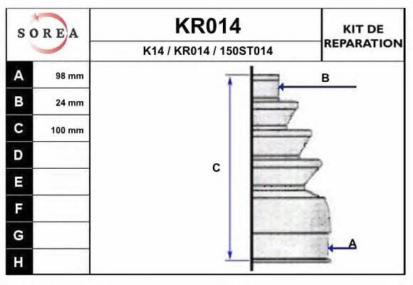 EAI KR014 Пильник привідного валу KR014: Приваблива ціна - Купити у Польщі на 2407.PL!