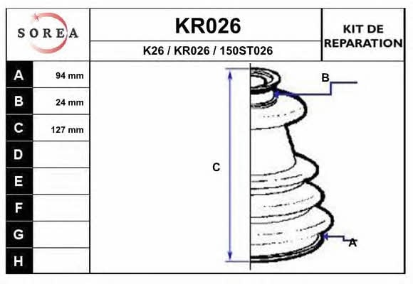EAI KR026 Пильовик приводного валу, комплект KR026: Приваблива ціна - Купити у Польщі на 2407.PL!