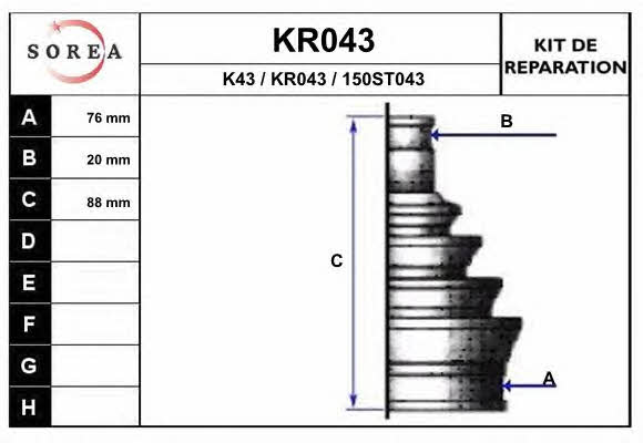 EAI KR043 Пыльник приводного вала KR043: Отличная цена - Купить в Польше на 2407.PL!