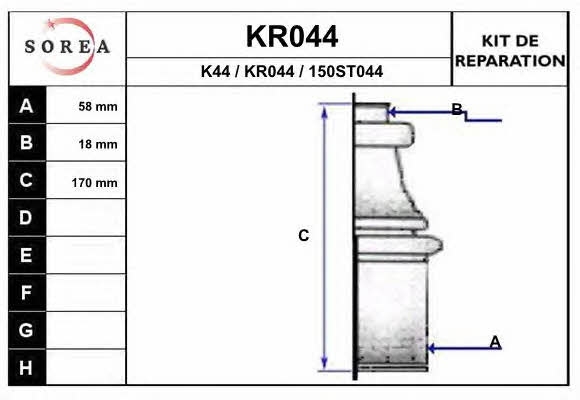 EAI KR044 Bellow, driveshaft KR044: Buy near me in Poland at 2407.PL - Good price!