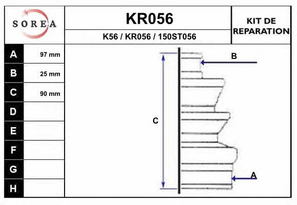 EAI KR056 Bellow, driveshaft KR056: Buy near me in Poland at 2407.PL - Good price!