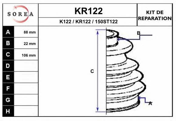EAI KR122 Пильовик приводного валу, комплект KR122: Приваблива ціна - Купити у Польщі на 2407.PL!