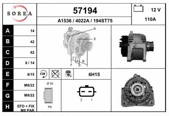 EAI 57194 Alternator 57194: Buy near me in Poland at 2407.PL - Good price!