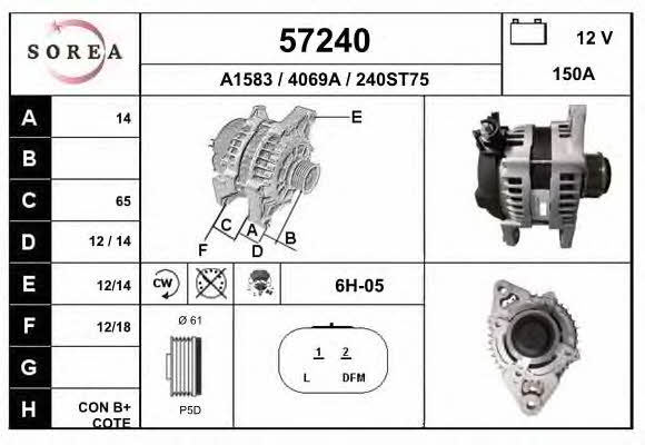 EAI 57240 Alternator 57240: Buy near me in Poland at 2407.PL - Good price!