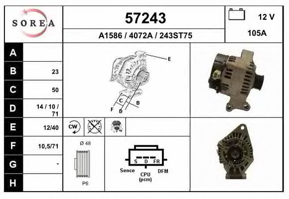 EAI 57243 Alternator 57243: Dobra cena w Polsce na 2407.PL - Kup Teraz!