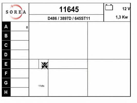 EAI 11645 Anlasser 11645: Bestellen Sie in Polen zu einem guten Preis bei 2407.PL!