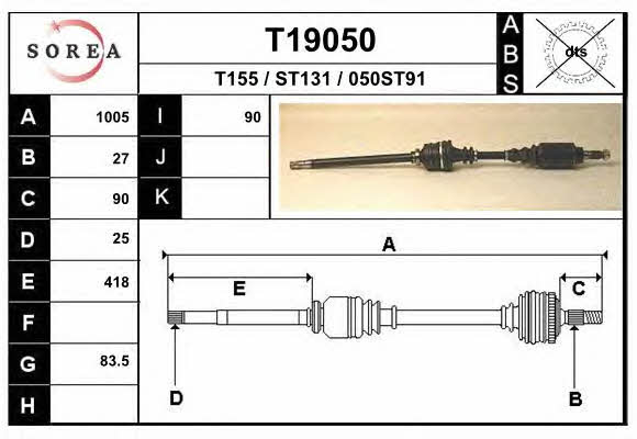 EAI T19050 Drive shaft T19050: Buy near me at 2407.PL in Poland at an Affordable price!