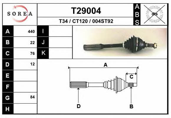 EAI T29004 Drive shaft T29004: Buy near me in Poland at 2407.PL - Good price!