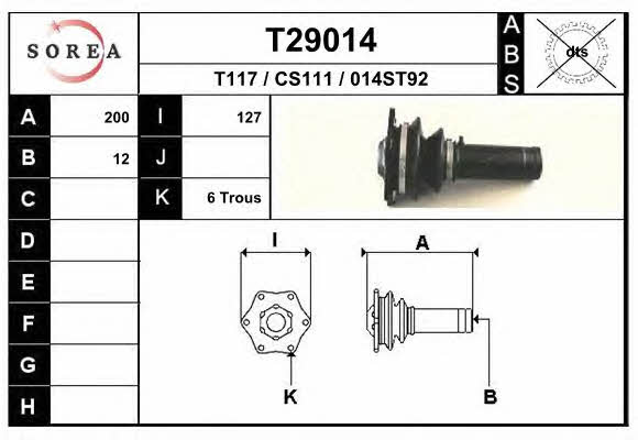 EAI T29014 Drive shaft T29014: Buy near me in Poland at 2407.PL - Good price!