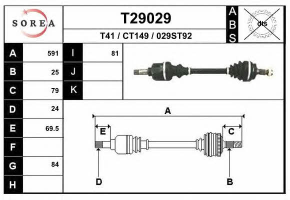 EAI T29029 Drive shaft T29029: Buy near me in Poland at 2407.PL - Good price!