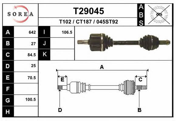 EAI T29045 Drive shaft T29045: Buy near me in Poland at 2407.PL - Good price!