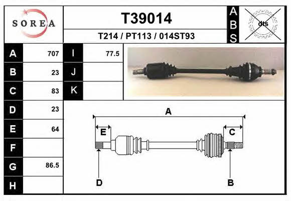 EAI T39014 Drive shaft T39014: Buy near me in Poland at 2407.PL - Good price!