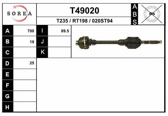 EAI T49020 Drive shaft T49020: Buy near me in Poland at 2407.PL - Good price!