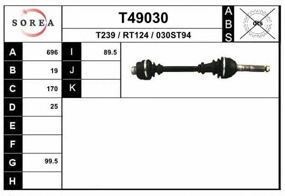 EAI T49030 Drive shaft T49030: Buy near me in Poland at 2407.PL - Good price!