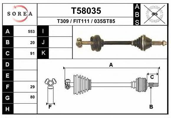 EAI T58035 Drive shaft T58035: Buy near me in Poland at 2407.PL - Good price!