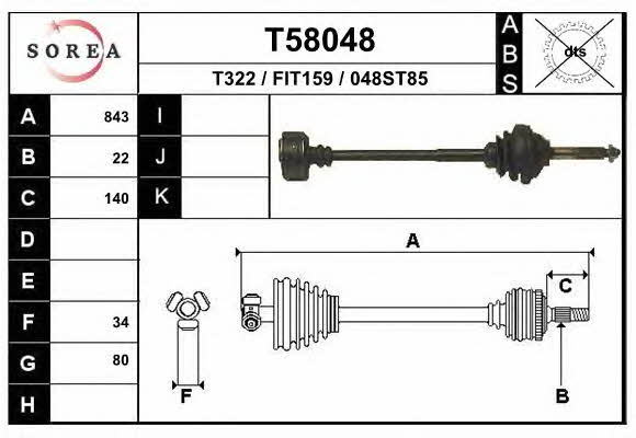 EAI T58048 Drive shaft T58048: Buy near me in Poland at 2407.PL - Good price!