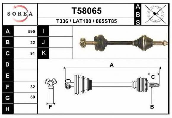 EAI T58065 Drive shaft T58065: Buy near me in Poland at 2407.PL - Good price!