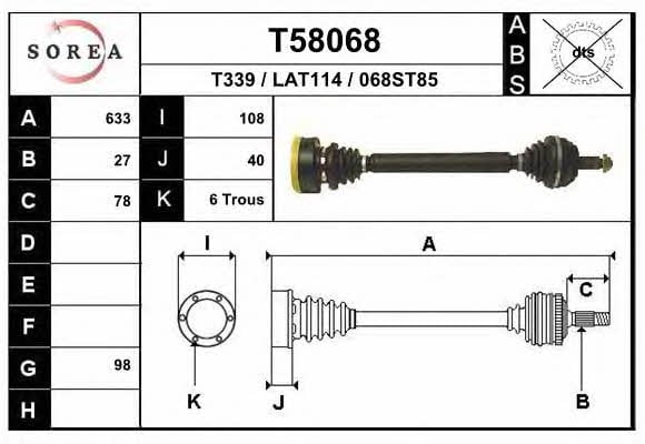 EAI T58068 Drive shaft T58068: Buy near me in Poland at 2407.PL - Good price!