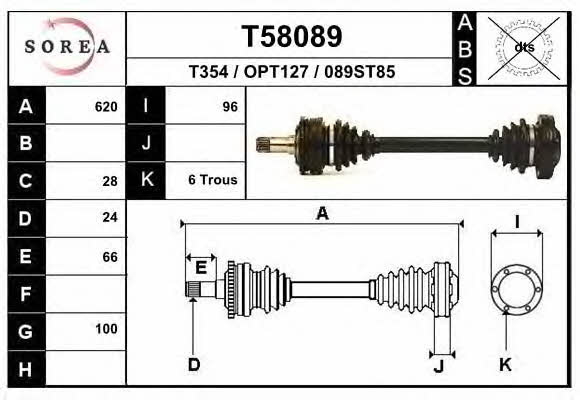 EAI T58089 Drive shaft T58089: Buy near me in Poland at 2407.PL - Good price!
