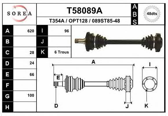 EAI T58089A Drive shaft T58089A: Buy near me in Poland at 2407.PL - Good price!