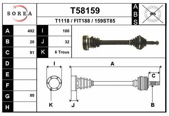 EAI T58159 Drive shaft T58159: Buy near me in Poland at 2407.PL - Good price!