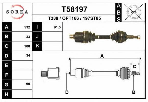 EAI T58197 Drive shaft T58197: Buy near me in Poland at 2407.PL - Good price!