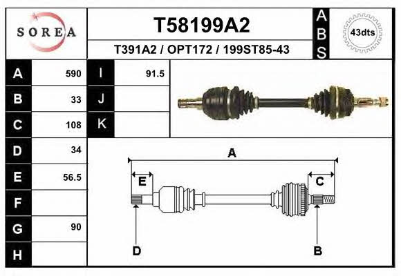 EAI T58199A2 Drive shaft T58199A2: Buy near me in Poland at 2407.PL - Good price!