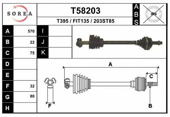 EAI T58203 Drive shaft T58203: Buy near me in Poland at 2407.PL - Good price!