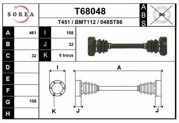 EAI T68048 Drive shaft T68048: Buy near me in Poland at 2407.PL - Good price!