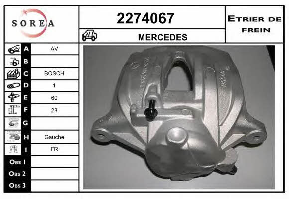 EAI 2274067 Zacisk hamulcowy przedni lewy 2274067: Dobra cena w Polsce na 2407.PL - Kup Teraz!