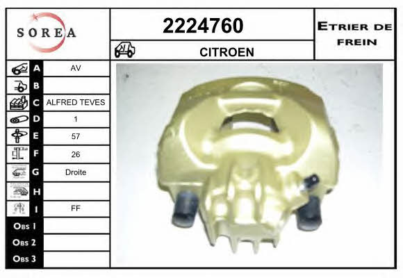 EAI 2224760 Brake caliper front right 2224760: Buy near me in Poland at 2407.PL - Good price!