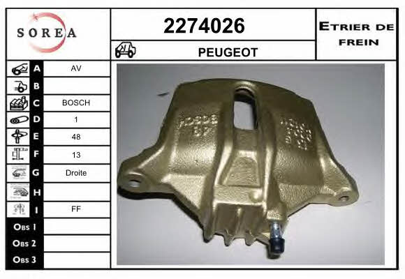 EAI 2274026 Brake caliper front right 2274026: Buy near me in Poland at 2407.PL - Good price!