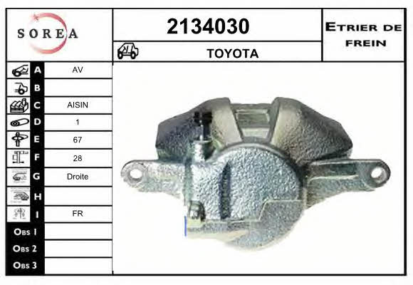 EAI 2134030 Brake caliper front right 2134030: Buy near me in Poland at 2407.PL - Good price!