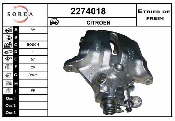 EAI 2274018 Brake caliper front right 2274018: Buy near me in Poland at 2407.PL - Good price!