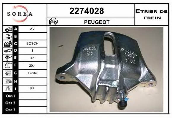 EAI 2274028 Brake caliper front right 2274028: Buy near me in Poland at 2407.PL - Good price!