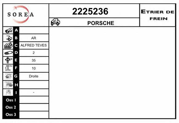 EAI 2225236 Brake caliper 2225236: Buy near me in Poland at 2407.PL - Good price!