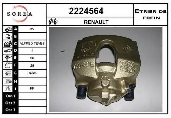 EAI 2224564 Brake caliper front right 2224564: Buy near me in Poland at 2407.PL - Good price!