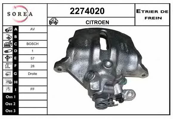 EAI 2274020 Brake caliper front right 2274020: Buy near me in Poland at 2407.PL - Good price!