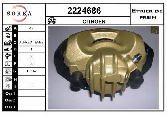 EAI 2224686 Brake caliper front right 2224686: Buy near me in Poland at 2407.PL - Good price!
