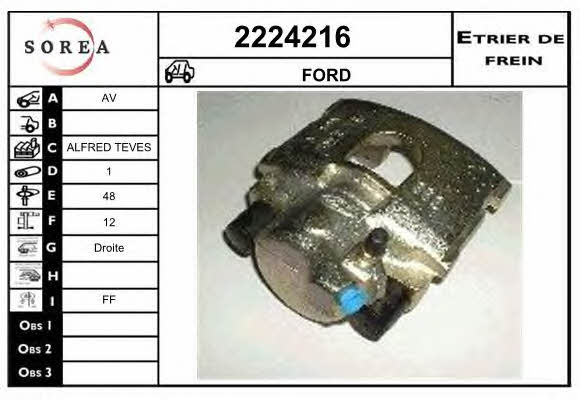 EAI 2224216 Brake caliper front right 2224216: Buy near me in Poland at 2407.PL - Good price!