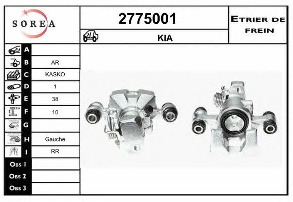 EAI 2775001 Brake caliper rear left 2775001: Buy near me in Poland at 2407.PL - Good price!