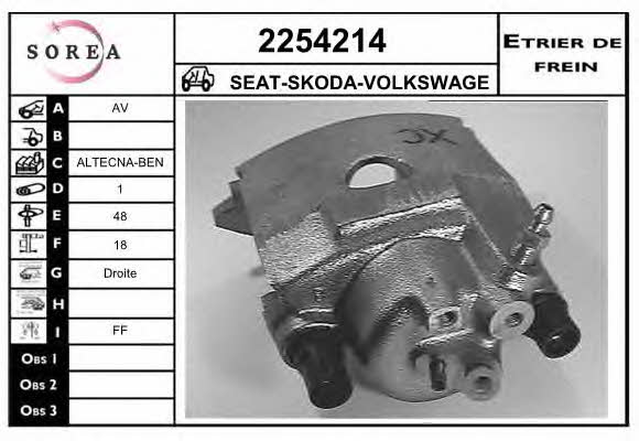 EAI 2254214 Bremssattel vorne rechts 2254214: Kaufen Sie zu einem guten Preis in Polen bei 2407.PL!