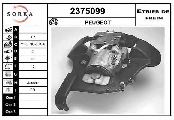 EAI 2375099 Суппорт тормозной задний левый 2375099: Отличная цена - Купить в Польше на 2407.PL!