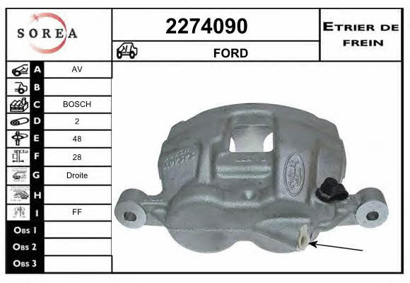 EAI 2274090 Brake caliper front right 2274090: Buy near me in Poland at 2407.PL - Good price!