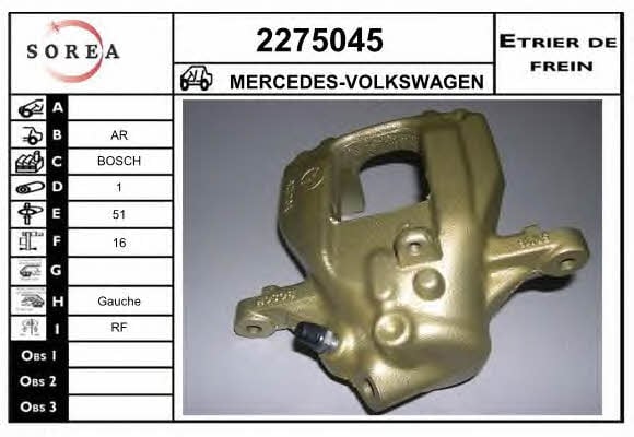 EAI 2275045 Brake caliper rear left 2275045: Buy near me in Poland at 2407.PL - Good price!