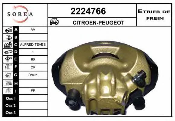 EAI 2224766 Суппорт тормозной передний правый 2224766: Отличная цена - Купить в Польше на 2407.PL!