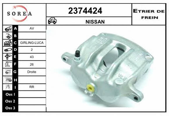 EAI 2374424 Brake caliper front right 2374424: Buy near me in Poland at 2407.PL - Good price!